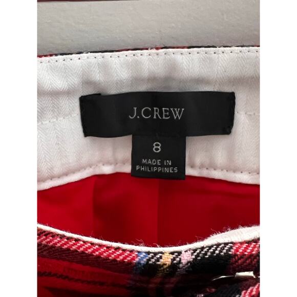 J. Crew Full-length Straight-Leg Bi-Stretch Trouser Pants Good Tidings Plaid 8 - Picture 6 of 11